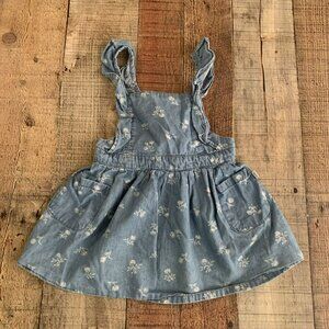 Oshkosh toddler girls size 18-24mo denim dress with white flowers